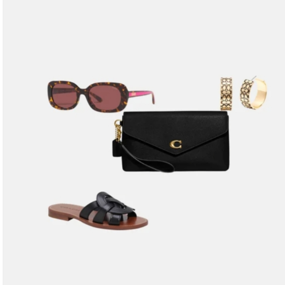 NWT Badge Rounded Square Sunglasses Coach - Picture 16 of 17